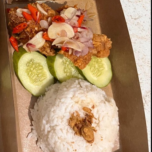 Paket chiken geprek sambel matah